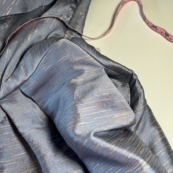 Kay Unger Asymmetrical Ruched Smoke Blue One-Shoulder Dress 8/ NWT - Picture 8 of 14